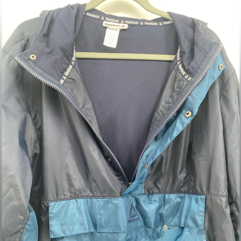 Reebok | Mens XL Navy Blue Striker Woven 1/2 Zip Anorak Lined Pullover | NWOT | - Picture 4 of 13